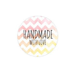 Handmade With Love Stickers Chevron White Pink Yellow Watercolor Round Packaging Wedding Invitation Handmade With Love Stickers UK Seller - anniscrafts