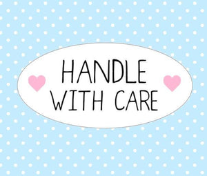 Handle With Care Stickers Oval Packaging Envelope Order Stickers Heart Pink Cute Packaging Stickers UK Seller - anniscrafts