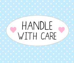 Handle With Care Stickers Oval Packaging Envelope Order Stickers Heart Pink Cute Packaging Stickers UK Seller