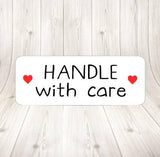 Handle With Care Stickers Rectangle Heart Stickers Packaging Love Envelope Label Stickers UK Seller AC43 - anniscrafts