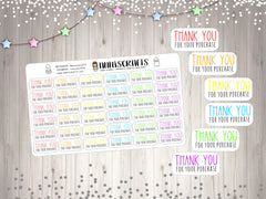 Rainbow Thank You For Your Purchase Stickers MultiColor Packaging Order Stickers Thanks Envelope Seal Stickers AC44