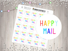 Rainbow Round Happy Mail Stickers Packaging Happy Post Stickers Round Kawaii Cute Envelope Order Stickers