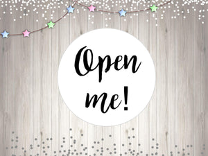 30 Open Me Stickers Packaging Labels Script Wedding Favor Confetti Stickers Open It Package Envelope Stickers - anniscrafts