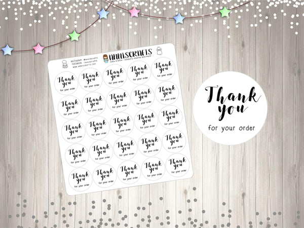 Thank You For Your Order Stickers Packaging Stickers Script Thank You For Your Purchase Stickers Labels Order Stickers UK Seller - anniscrafts