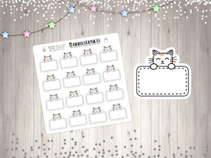 Blank Cat Holding Sign Board Planner Stickers Functional Kawaii Kitty Planner Stickers Empty Holding Stickers Happy Planner Cat Stickers - anniscrafts