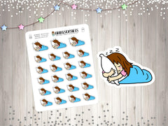 Sleeping Chibi Planner Stickers Bed Time Planner Stickers Happy Planner Kawaii Cute Chibi Stickers Sleep Stickers UK Seller
