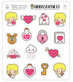 Kawaii Valentines Day Planner Stickers Cute Planner Stickers Cupid Heart Happy Mail Cloud Kawaii V-day Vday Stickers - anniscrafts
