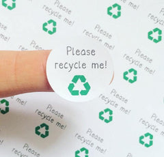 Please Recycle Me Stickers Recycle Cans Bottles Plastic Paper Glass Environment Recycling Stickers Packaging