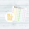 56 Rainbow Bill Due Planner Stickers Happy Planner Functional Stickers Pay Bills Planner Stickers Bill Reminder Stickers - anniscrafts