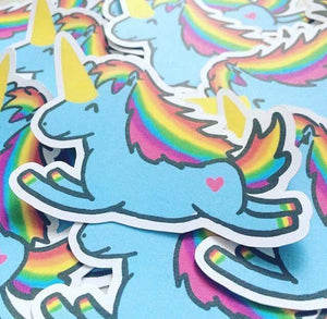 1pc Rainbow Unicorn Die Cut Sticker, Kawaii Planner Stickers , Colorful Stickers, Rainbow Stickers, Unicorn Stickers - anniscrafts
