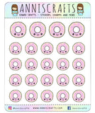 Doughnut Planner Stickers, Cute Food Stickers, Food Planner Stickers, Bakery Doughnut Stickers, Kawaii Planner Stickers, Happy Planner - anniscrafts