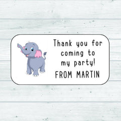 Custom Elephant Birthday Party Stickers Animal Thank You For Coming To My Birthday Party Stickers Elephant Stickers Goodie Bag Stickers