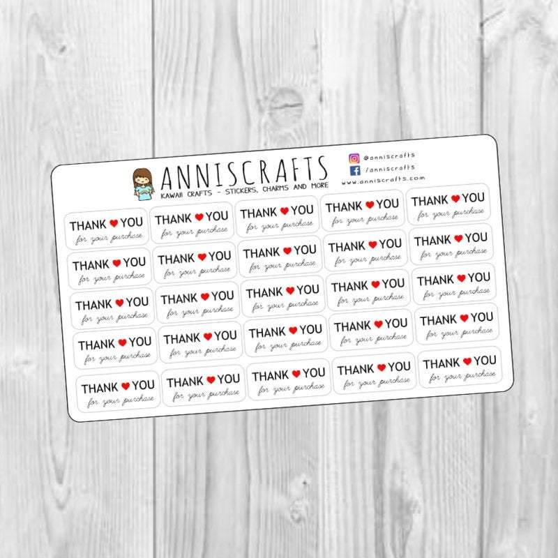 Purchase Order Sticker Thank You For Your Purchase Order Stickers Rectangle Matte Stickers ...