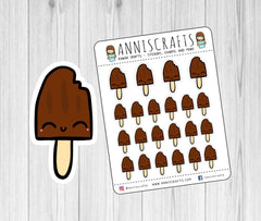 Kawaii Ice Cream Stickers Ice Cream Lolly Stickers Chocolate Ice Cream Stickers Ice Cream Planner Stickers Happy Planner Food Stickers,