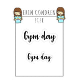 Gym Day Planner Stickers, Happy Planner Stickers, Gym Day Text Stickers, Gym Day Script Text Sticker, Workout Gym Day Stickers, Gym Stickers - anniscrafts