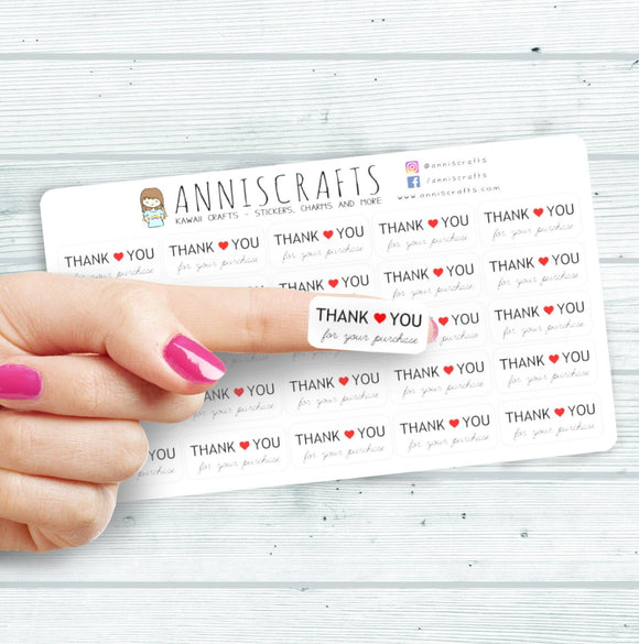 Purchase Order Sticker Thank You For Your Purchase Order Stickers Rectangle Matte Stickers ...
