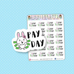 Loki Bunny Pay Day Stickers Happy Planner Stickers Erin Condren Filofax Kikkik Stickers Cute Kawaii Animal Functional Daily Stickers