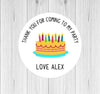 Birthday Cake Thank You For Coming To My Party Stickers Birthday Cake Party Gift Goodie Bag Stickers - anniscrafts