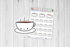 Coffee Planner Stickers Hand Drawn Coffee Stickers Coffee Lover Mug Happy Planner Stickers Erin Condren Stickers Kikki K Stickers