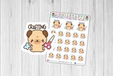 Pug Crafting Scrapbooking Planner Stickers Kawaii Animal Dog Stickers Crafts Paper Crafts Scissors Planner Stickers Erin Condren Stickers - anniscrafts