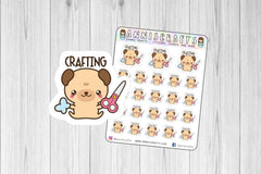 Pug Crafting Scrapbooking Planner Stickers Kawaii Animal Dog Stickers Crafts Paper Crafts Scissors Planner Stickers Erin Condren Stickers
