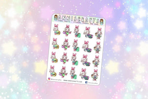 BELLE Laundry Planner Stickers Washing Laundry Cute Planner Happy Planner Stickers Kawaii Stickers Chibi Erin Condren Laundry Stickers - anniscrafts