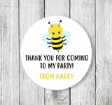 Bee Birthday Stickers Thank You For Coming To My Party Stickers Custom Name  Personalised Birthday Stickers Goodie Bag Party Stickers - anniscrafts