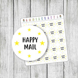 Happy Mail Stickers Post Mailing Stickers Envelope Seals Happy Post Stickers Stationery Kawaii Stars Stickers - 23mm - anniscrafts