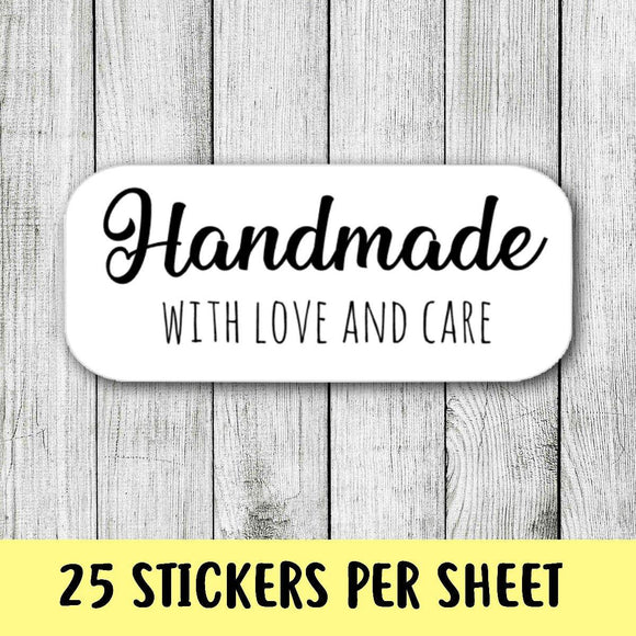 Handmade With Love And Care Stickers, Packaging Envelope Order Seals, Cute Handmade Stickers, Thank You Seals AC302 - anniscrafts