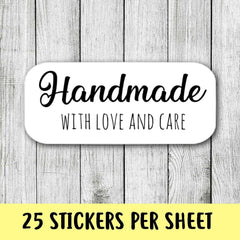 Handmade With Love And Care Stickers, Packaging Envelope Order Seals, Cute Handmade Stickers, Thank You Seals AC302