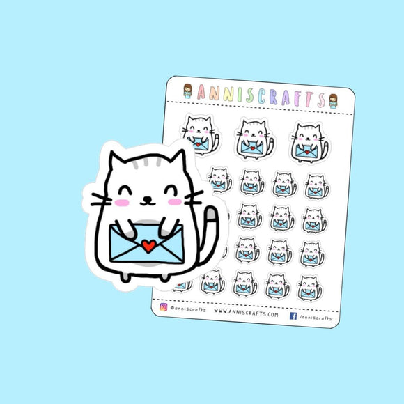 Moochie The Cat Happy Mail Planner Stickers Happy Planner Kawaii Stickers Kitty Cute Happy Mail Stickers Happy Post Stickers UK Seller - anniscrafts