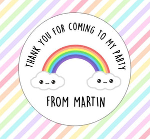 Rainbow Thank You For Coming To My Party Stickers Party Bag Stickers Kawaii Birthday Stickers Rainbow Stickers Goodie Bag Party Stickers - anniscrafts