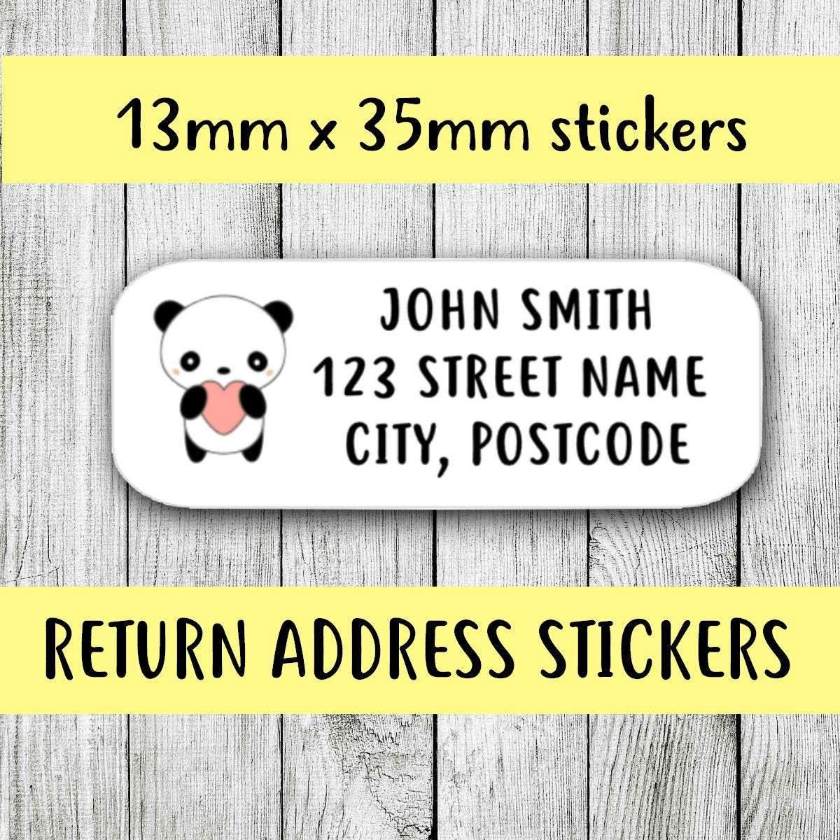 Personalised Cute Animal Panda Return Address Stickers Return To Sender ...