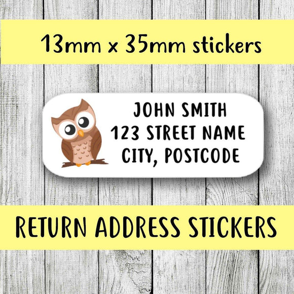 Personalised Cute Owl Return Address Stickers Shipping Labels Envelope Stickers Shop Stickers Packaging Mailing Stickers - anniscrafts