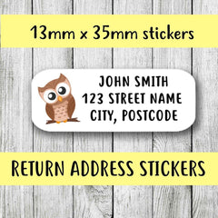 Personalised Cute Owl Return Address Stickers Shipping Labels Envelope Stickers Shop Stickers Packaging Mailing Stickers