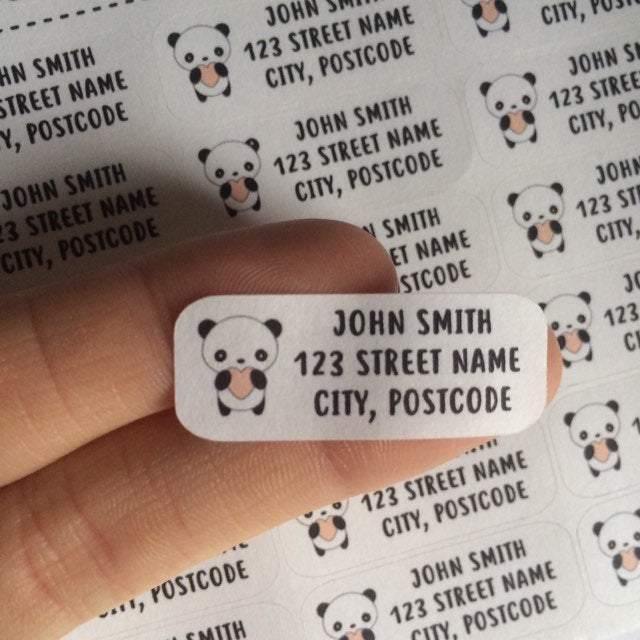 Personalised Cute Animal Panda Return Address Stickers Return To Sender ...