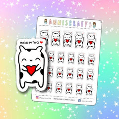 LOVE Moomiko Planner Stickers Cute Kawaii Stickers Erin Condren Adorable Love Heart Matte Stickers anniscrafts UK