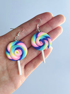 Rainbow Lollipop Earrings Fake Food Jewelry Earrings