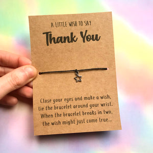 Thank You Wish Bracelet Jewelry Small Gift Wish String Bracelet Star Charm Wish Bracelet - anniscrafts