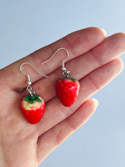 Strawberry Earrings Fake Food Jewelry Earrings