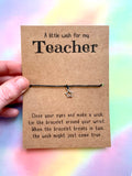 Teacher Wish Bracelet Make A Wish Bracelet String Charm Bracelet Teacher Appreciation Thank You Teacher Wish Bracelet - anniscrafts
