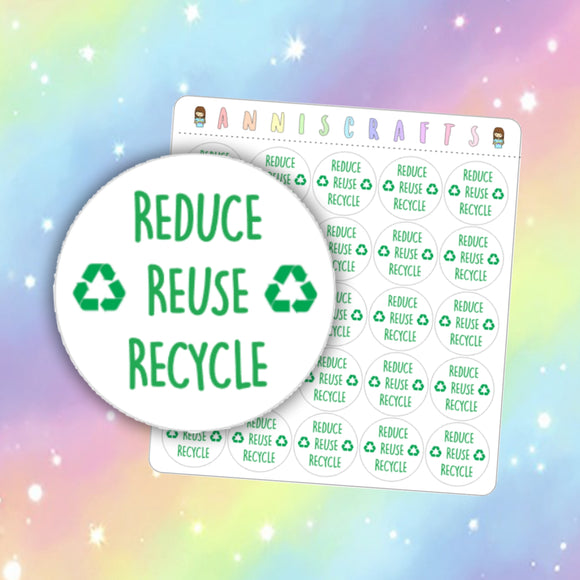 Reduce Reuse Recycle Stickers Please Recycle Me Stickers Save The Planet Earth Glass Environment Plastic Stickers Packaging Stickers - anniscrafts